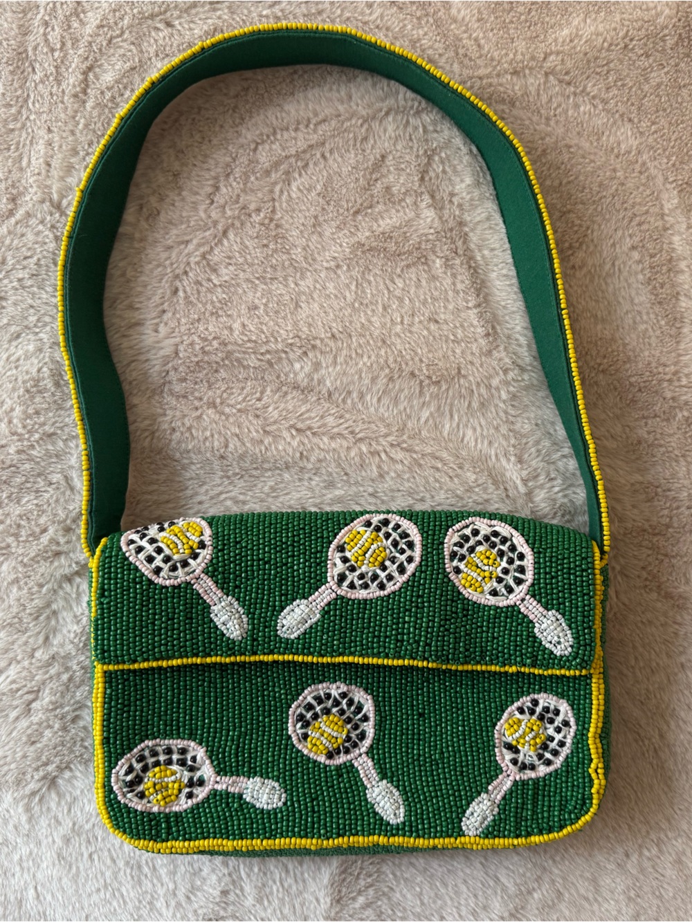 NWT Anthropologie The Fiona Beaded Bag Icon Edition Tennis - Picture 5 of 14